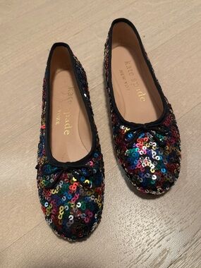 kate spade Black Multicolor Sequin Ballet Flats
